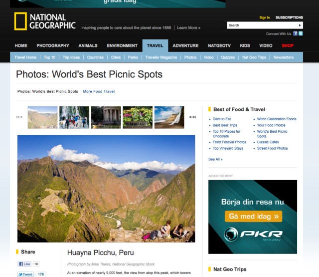 Worlds best picnic spots